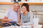 A couple looking at brochures