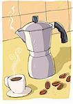 Coffee maker with coffee beans