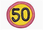 Speed limit sign "50"