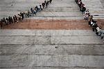 Line-Up of People on Pier