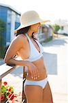 Portrait of Woman, Crystal Cove, Newport Beach, Orange County, California, USA