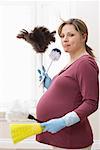 Pregnant Woman Doing Housework