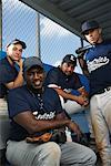 Portrait of Baseball Players in Dugout