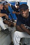 Portrait of Baseball Players in Dugout