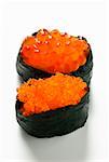 Gunkan maki with two sorts of caviare