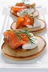 Blinis with smoked salmon and sour cream