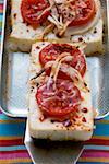 Spicy tofu slices with tomatoes