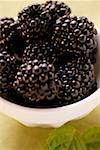 Blackberries in bowl (close-up)