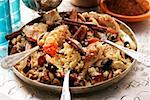 Couscous with chicken, dried fruit, almonds and cinnamon