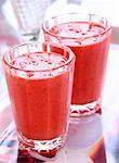 Two strawberry smoothies