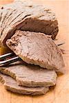 Boiled beef, partly sliced