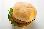 Chicken burger with tomato and lettuce