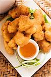 Asian chicken nuggets with apricot sauce