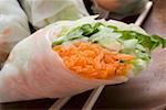 Vietnamese rice paper rolls with vegetable filling