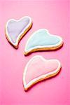 Iced heart-shaped biscuits