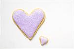 Lilac heart-shaped biscuits