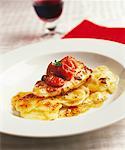 Chicken breast with tomatoes and potato gratin