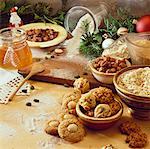 Nut biscuits & healthy baking ingredients for Christmas biscuits