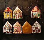 Home-made gingerbread in the shape of small houses