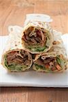 Three Turkish döner wraps