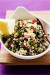 Pearl barley and parsley salad in a bowl