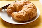 A croissant on a plate