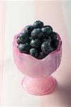 Fresh blueberries in a glass