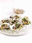 Marinated oysters with red onions and mint