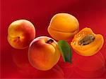 Three whole and one half apricot