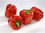 Four red peppers