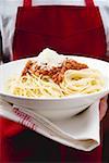 Spaghettis à la bolognaise avec Parmesan