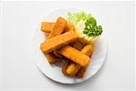 Fish fingers on a plate