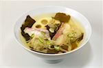 Sauerkraut soup with lotus root and fish