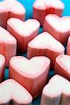 Pink and white marshmallow hearts