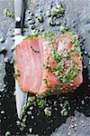 Marinated tuna with herbs