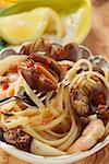 Linguine with seafood