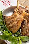 Grilled lamb cutlets with fresh herbs