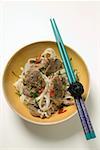 Rice noodles with pork fillet and chili peppers (Asia)