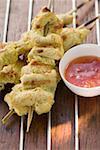 Spicy satay with sweet and sour chili sauce