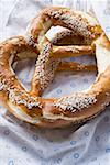 Two Bavarian salted pretzels