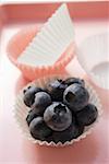 Fresh blueberries in sweet case