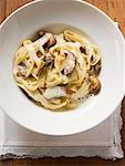 Tagliatelle with ceps and cream sauce