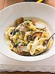 Tagliatelle with ceps, herbs and cream sauce