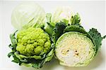 White cabbage, cauliflower, savoy cabbage, green cauliflower