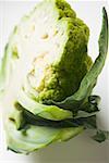 Green cauliflower, halved