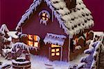 Gingerbread house with atmosphere lighting