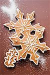 Gingerbread snowflakes and leaf