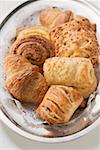 Sweet pastries on silver tray