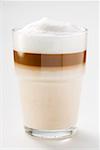 Latte macchiato in glass