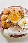 Orange marmalade, croissant and butter